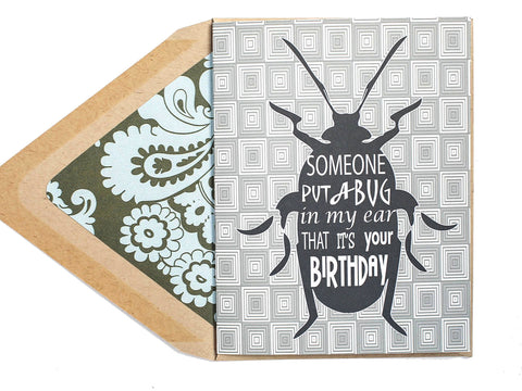 Bug In My Ear Birthday Card