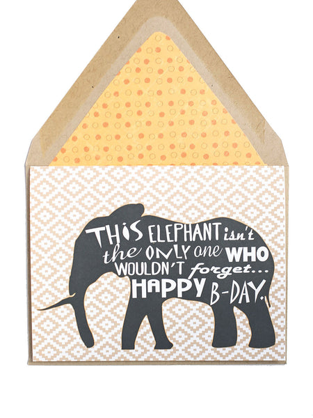 Elephant Remembers Birthday Card