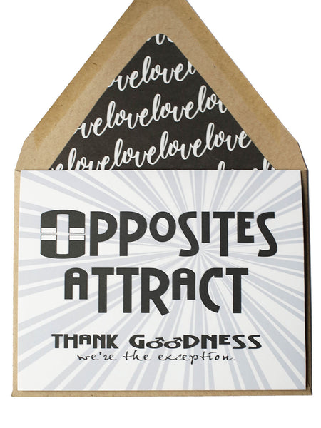 Opposites Attract Gay Card