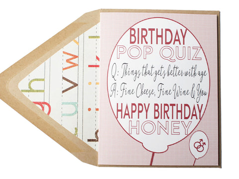 Birthday Pop Quiz Card