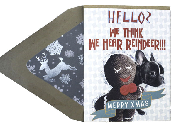 Hear Reindeer : Christmas Card - Dog Series