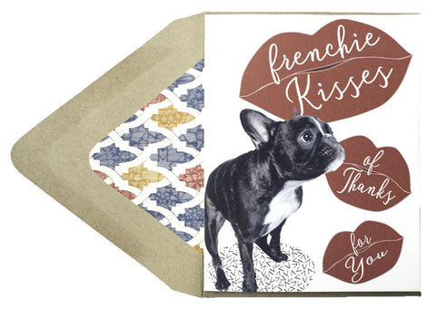 Frenchie Kisses : Thank You Card - Dog Series