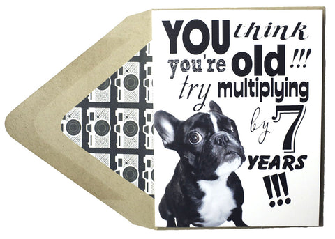 Multiply By 7 : Birthday Card - Dog Series