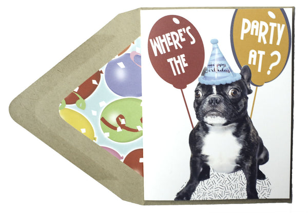 Where's The Party At? : Birthday Card - Dog Series